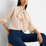 Nic + Zoe Tie Neck Top in Palomino