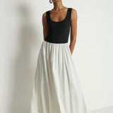 Nation Karla Midi Dress in Porcelain Color Block