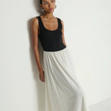 Nation Karla Midi Dress in Porcelain Color Block