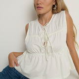Nation Lacie Ruching Top in Porcelain