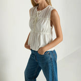 Nation Lacie Ruching Top in Porcelain