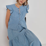 Nation Lindsey Blouse in Chambray