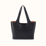 HOBO Vida Tote Medium in Micro Pebbled Leather Black and Biscuit