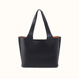 HOBO Vida Tote Medium in Micro Pebbled Leather Black and Biscuit