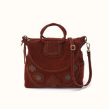 HOBO Sheila Large Satchel in Suede Leather Chocolate