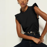 Nation Paulette Tank in Jet Black