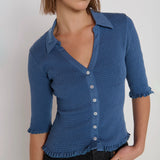 Nation Peggy Luxe Top in Bella Blue