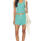 PWT Layla French Terry Sweat Shorts in Teal Blue