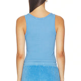PWT Blondie Structure Rib Bra Friendly Tank in Pacific Blue