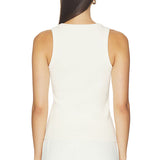 PWT Daphne Structured Rib High Neck Tank in White