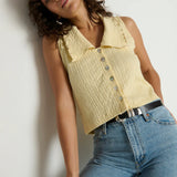 Nation Rae Collared Tank in Banana