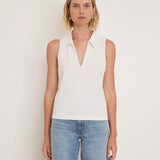 Nation Roberta Collared Tank in Porcelain