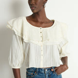 Nation Sandra Blouse in Porcelain