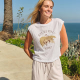 Sundry Muscle Tank Tee Not My First Rodeo in Optic White
