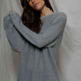 PWT Margaret Boxy Crewneck Sweater in Heather Gray