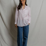 PWT Avalon Cotton Poplin Slim Fit Button Down in Ultraviolet Stripe