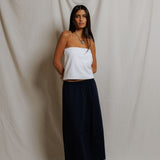 PWT Minka Cotton Poplin Skirt in Navy