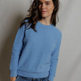 PWT Ziggy Inside Out Long Sleeve Shrunken Crewneck Sweatshirt in Pacific Blue