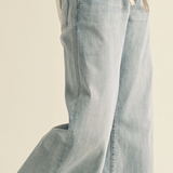 Miou Muse Washed Denim Pants with Front Tie