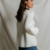 PWT Margaret Boxy Crewneck Sweater in White