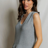PWT Peggy Cotton Sweater Tank Top in Heather Grey