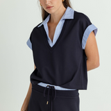 Sundays Lune Top in Navy