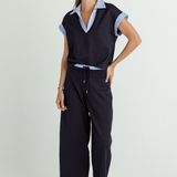 Sundays Lune Top in Navy