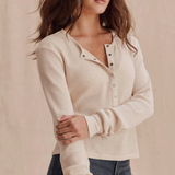 Splendid Thermal Forever Henley in Wheat Heather