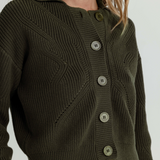 Sundays Hucker Cardigan in Moorland Green