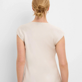 Nic + Zoe Drape Neck Day Gloss Tee in Coconut
