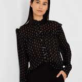 Nic + Zoe Mayfair Nights Chiffon Shirt in Black