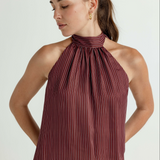 Sundays Brownstone Strip Leo Top in Cafe Royal