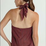 Sundays Brownstone Strip Leo Top in Cafe Royal