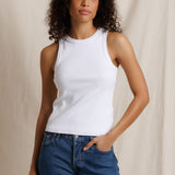 PWT Daphne Structured Rib High Neck Tank in White