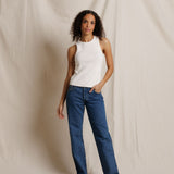 PWT Daphne Structured Rib High Neck Tank in Bright Ivory