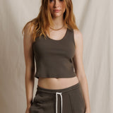 PWT Structured Rib Bra Friendly Tank in Dark Olive