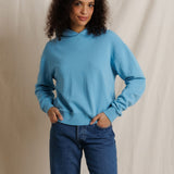 PWT Heart Cotton Fleece Pullover Hoodie in Milky Blue