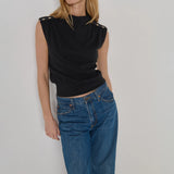 Nation Tillie Top in Jet Black