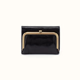 HOBO Robin Compact Wallet in Polished Leather Black