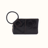 HOBO Sable Wristlet in Polished Leather Black
