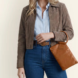 HOBO Sable Wristlet in Polished Leather Truffle