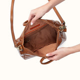 HOBO Sheila Medium Satchel in Polished Leather Truffle