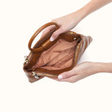 HOBO Sable Crossbody in Polished Leather Truffle