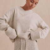 Splendid Haven Tweedy Sweater in Pale Oak Heather