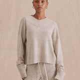 Splendid Haven Tweedy Sweater in Pale Oak Heather