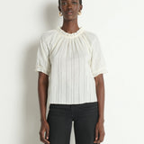 Nation Whitney Ruffle Top in Porcelain