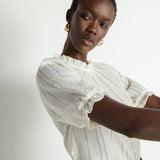Nation Whitney Ruffle Top in Porcelain
