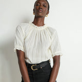 Nation Whitney Ruffle Top in Porcelain