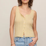 Z Supply Lainey Pointelle Tank in Lemon Chiffon
