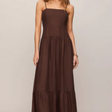 Z Supply Esti Embroidered Maxi Dress In Chocolate Cherry